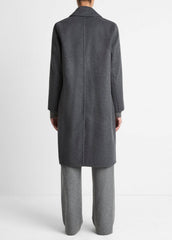 Classic Wool-Blend Straight Coat in Coats - CHARCOAL