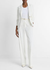 Linen-Blend Shrunken Blazer in Blazers - OFF WHITE