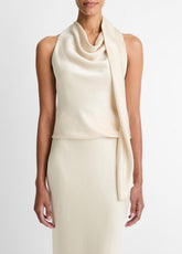 Satin Scarf Top in Tank Tops - BONA