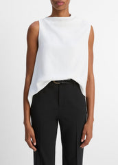 Asymmetrical Draped A-Line Top in Tank Tops - OFF WHITE