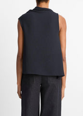Asymmetrical Draped A-Line Top in Tank Tops - COASTAL BLUE