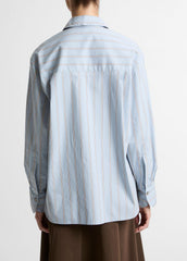 Striped Cotton-Blend Button-Front Shirt in Long Sleeve - DEL MAR MULTI
