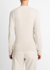 Fixed-Drape Long-Sleeve T-Shirt in Long Sleeve - HEATHER CREAM OAT