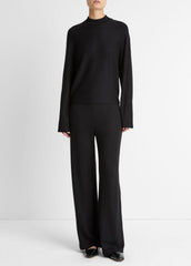 Cozy Dolman-Sleeve Mock-Neck Top in Long Sleeve - BLACK