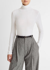 Essential Long-Sleeve Turtleneck Top in Long Sleeve - OFF WHITE