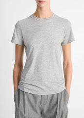 Essential Pima Cotton Crew Neck T-Shirt in Short Sleeve - HEATHER GREY