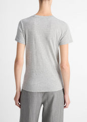 Essential Pima Cotton Crew Neck T-Shirt in Short Sleeve - HEATHER GREY