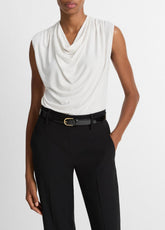 Jersey Draped Cowl-Neck Top in Tank Tops - GESSO
