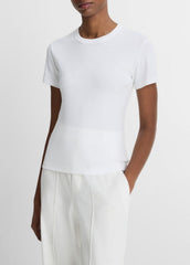 Pima Cotton-Blend '90s Shrunken T-Shirt in Short Sleeve - OPTIC WHITE