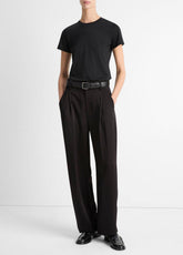 Essential Pima Cotton Crew Neck T-Shirt in Short Sleeve - BLACK