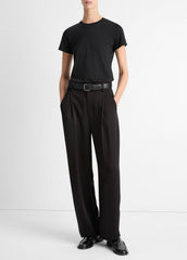 Essential Pima Cotton Crew Neck T-Shirt in Short Sleeve - BLACK