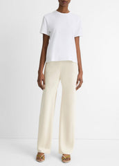 Pima Cotton Crew Neck T-Shirt in Short Sleeve - OPTIC WHITE