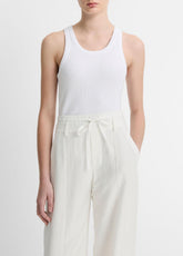 Ribbed Scoop-Neck Tank in Tank Tops - OPTIC WHITE