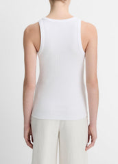 Ribbed Scoop-Neck Tank in Tank Tops - OPTIC WHITE