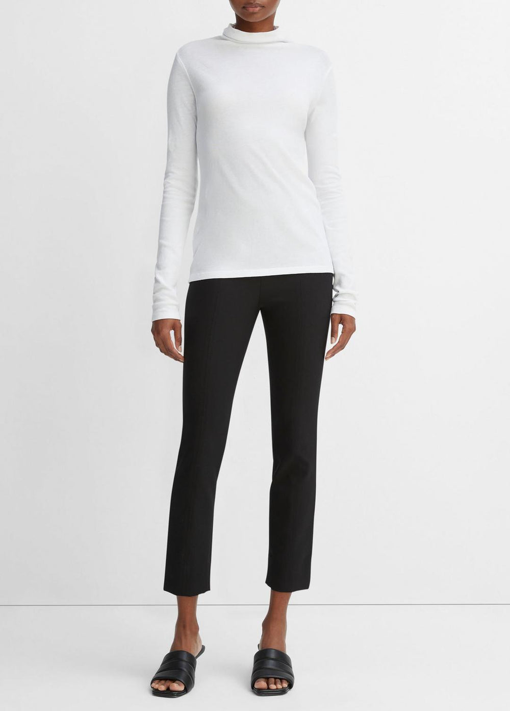Essential Long Sleeve Turtleneck in Long Sleeve - OPTIC WHITE
