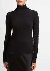 Essential Long Sleeve Turtleneck in Long Sleeve - BLACK