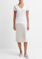 Essential Pima Cotton V-Neck T-Shirt in Short Sleeve - OPTIC WHITE