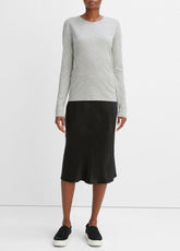 Essential Long Sleeve Crew Neck T-Shirt in Long Sleeve - HEATHER GREY