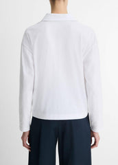 Easy Pima Cotton Long-Sleeve Polo Shirt in Long Sleeve - OPTIC WHITE