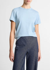 Pima Cotton Crew Neck T-Shirt in Short Sleeve - DEL MAR