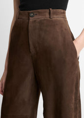 Suede Mid-Rise Trouser in Trousers - DEEP ESPRESSO