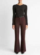 Sculptural Flare Trouser in Trousers - BLACK GRAPE