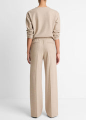Wool-Blend Tailored Wide-Leg Pant in Wide Leg - HEATHER MARZIPAN
