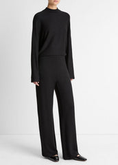 Cozy Wide-Leg Pant in Wide Leg - BLACK