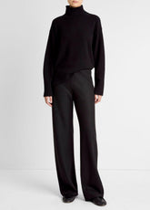 Italian Wool-Blend High-Waist Bias Pant in Trousers - BLACK