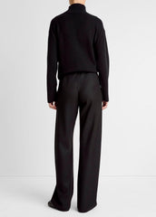 Italian Wool-Blend High-Waist Bias Pant in Trousers - BLACK