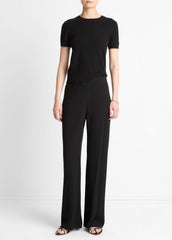 Colette High-Rise Crepe Bias Pant in Trousers - BLACK
