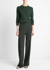 Colette High-Rise Crepe Bias Pant in Trousers - VERDE