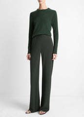 Colette High-Rise Crepe Bias Pant in Trousers - VERDE