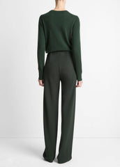 Colette High-Rise Crepe Bias Pant in Trousers - VERDE