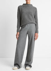 Italian Wool-Blend High-Waist Bias Pant in Trousers - MEDIUM HEATHER GREY