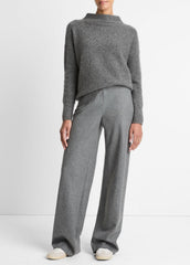 Italian Wool-Blend High-Waist Bias Pant in Trousers - MEDIUM HEATHER GREY