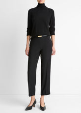 Crepe Tapered Pull-On Pant in Trousers - BLACK