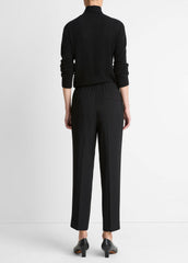 Crepe Tapered Pull-On Pant in Trousers - BLACK