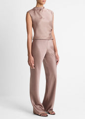 Colette High-Rise Fluid Satin Bias Pant in Trousers - MAUVE LILAC