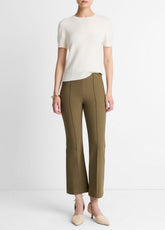 Niki Mid-Rise Pintuck Crop Flare Pant in Trousers - CYPRESS