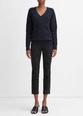 Stretch Suede Split Hem Crop Legging in Leggings - COASTAL BLUE