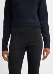 Stretch Suede Split Hem Crop Legging in Leggings - COASTAL BLUE