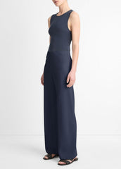 Colette High-Rise Crepe Bias Pant in Trousers - COASTAL BLUE