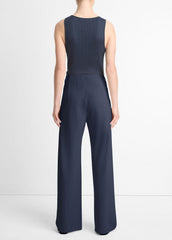 Colette High-Rise Crepe Bias Pant in Trousers - COASTAL BLUE