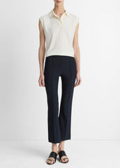 Niki Mid-Rise Pintuck Crop Flare Pant in Pants - COASTAL BLUE