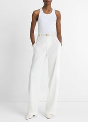 Linen-Blend High-Rise Pull-On Pant in Trousers - OFF WHITE