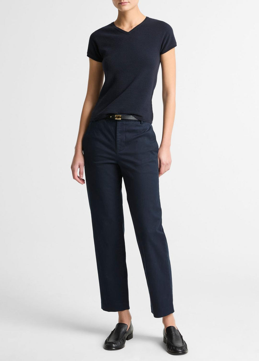 Avery Mid-Rise Italian Stretch-Cotton Chino Pant in Trousers - COASTAL BLUE