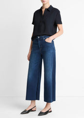 Citizens of Humanity Lyra Wide-Leg Crop Clean-Hem Jean in Denim - DAKOTA