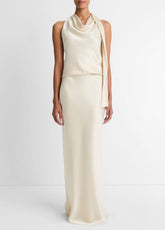 Satin Bias Column Skirt in Skirts - BONA