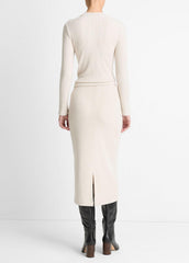Cozy Rib Midi Skirt in Skirts - HEATHER CREAM OAT